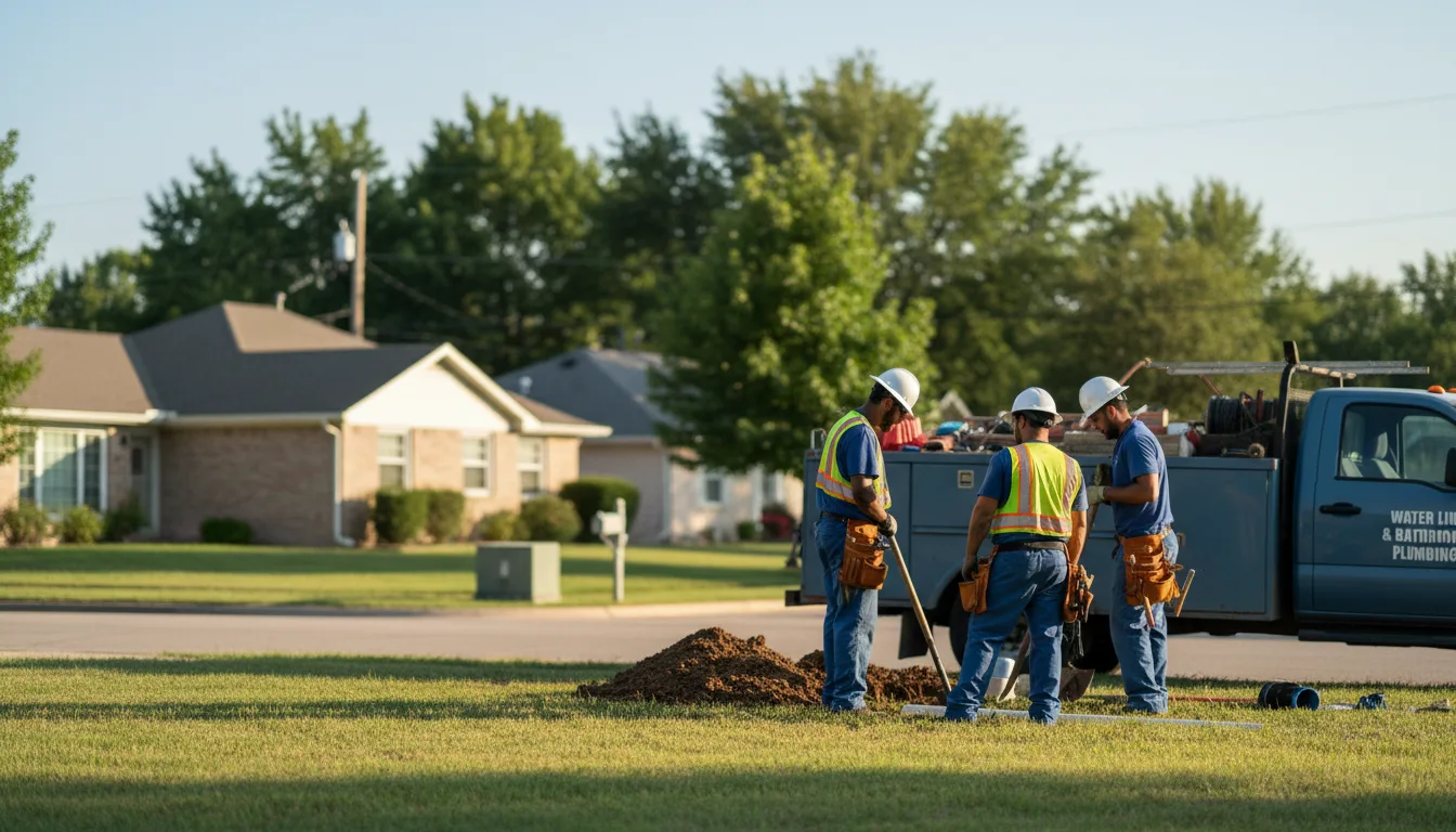 Residential water line and bathroom plumbing service in Herndon, WV